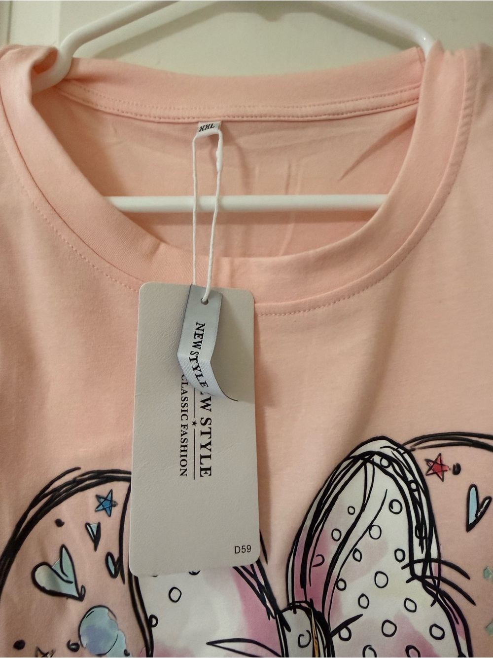 Amazon Pink Disney Graphic Castle & Bow Short Sleeve Tee New With Tags XXL - Picture 4 of 6